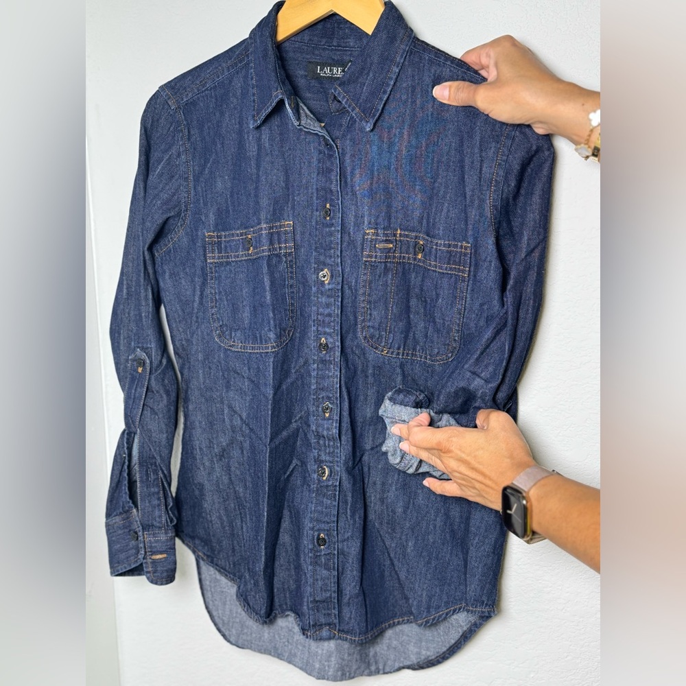 Ralph Lauren Dark Blue Denim Button Down Shirt